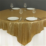 90"x90" Grand Duchess Sequin Table Overlays - Gold