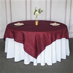 90"x 90" Burgundy Accordion Crinkle Taffeta Square Tablecloth