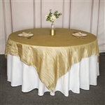 90"x 90" Gold Accordion Crinkle Taffeta Square Tablecloth