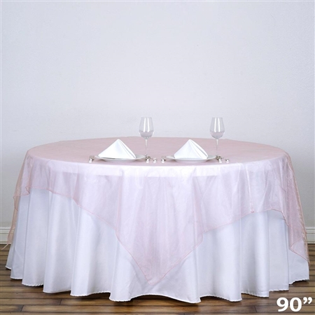 90" Organza Overlays - Blush