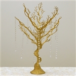 VOGUE 30" Tall Glittered Manzanita Tree with LED lights - Gold