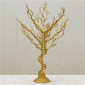 VOGUE 30" Tall Glittered Manzanita Tree with LED lights - Gold
