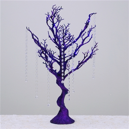 VOGUE 30" Tall Glittered Manzanita Tree with LED lights - Purple