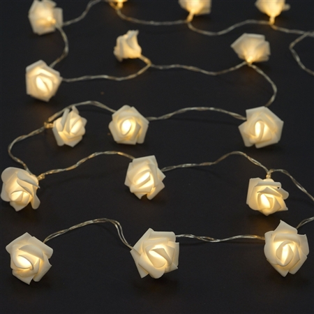 Rose Fairy Garland Set with LED / Clear Lights