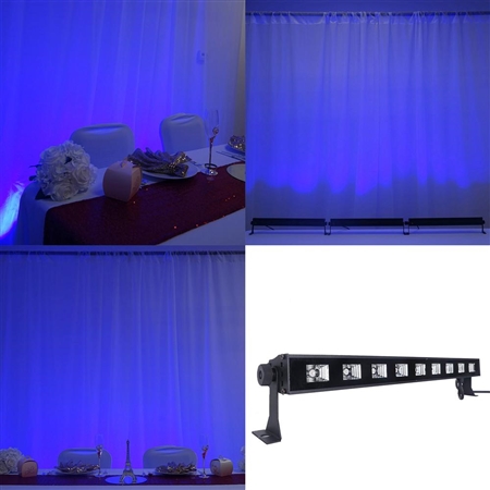 27 Watt Blue Super Bright 9 LED Wall Washer Backdrop Lighting Spotlight Fixture Bar
