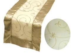 Embroidered Table Runner - Champagne