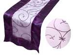 Embroidered Table Runner - Eggplant