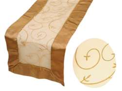 Embroidered Table Runner - Gold