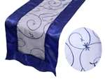 Embroidered Table Runner - Navy