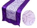 Embroidered Table Runner - Purple