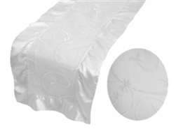 Embroidered Table Runner - White
