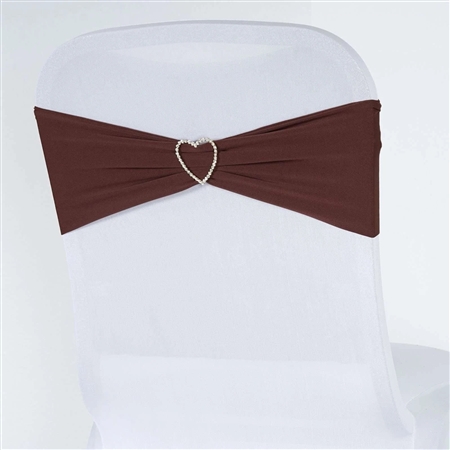 5"x12" Chocolate Spandex Stretch Chair Sash - 5 PCS