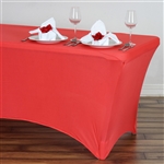 6 Ft Rectangular Spandex Table Cover - Coral