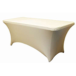 6 Ft Rectangular Spandex Table Cover - Ivory