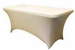 6 Ft Rectangular Spandex Table Cover - Ivory
