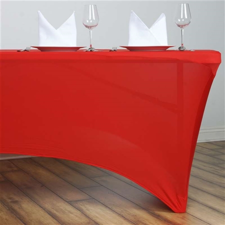 6FT Rectangular Spandex Table Cover - Red
