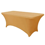 6 Ft Rectangular Spandex Table Cover - Gold
