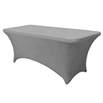 6 Ft Rectangular Spandex Table Cover - Silver