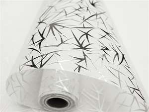 GRASS DESIGN Non-Woven Fabric Bolt Silver/White 19"x10Yards