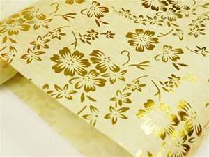 A Flower Escape Non-Woven Fabric Bolt Gold/Ivory 19"x10Yards
