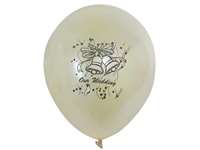 12" Metallic Latex Balloons- Happy Marriage-25/pk