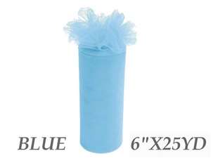 6"x25yd Tulle Rolls - Blue