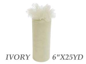 6"x25yd Tulle Rolls - Ivory