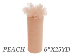 6"x25yd Tulle Rolls - Peach