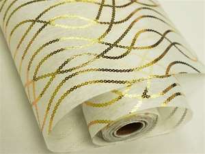 FRIENDSHIP CHAINS Non-Woven Fabric Bolt Gold/Ivory 19"x10Yards