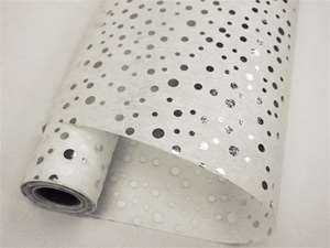 THOUSAND DOT WISHES Non-Woven Fabric Bolt Silver/White 19"x10Yards