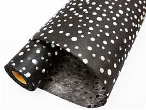 THOUSAND DOT WISHES Non-Woven Fabric Bolt Silver/Black 19"x10Yards
