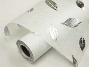 PROSPERITY LEAFS Non-Woven Fabric Bolt Silver/White 19"x10Yards
