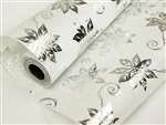 Poinsettia-Style Non-Woven Fabric Bolt Silver/White 19"x10Yards