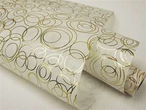 BUBBLING WITH PASSION Non-Woven Fabric Bolt Gold/White 19"x10Yards