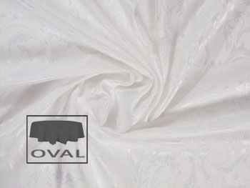 108" x 132" Oval Premium Melrose Tablecloth