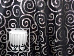 Rental Metallic Scroll 90” Round Tablecloth