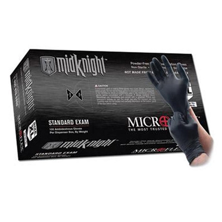 Microflex Black MidKnight Nitrile Gloves - 100-Pack - Large
