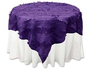 72"x72" Paradise Forest Taffeta Table Overlays - Purple