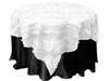 72"x72" Paradise Forest Taffeta Table Overlays - White