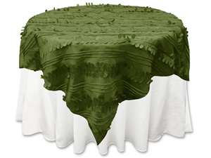 72"x72" Paradise Forest Taffeta Table Overlays - Willow Green