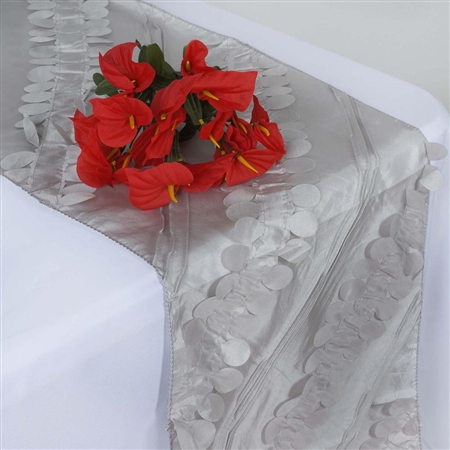 Paradise Forest Taffeta Table Runners – Silver