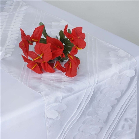 Paradise Forest Taffeta Table Runners – White