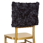 Grandiose Rosette Chair Caps (Square-Top) – Black