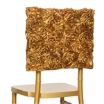 Grandiose Rosette Chair Caps (Square-Top) – Gold