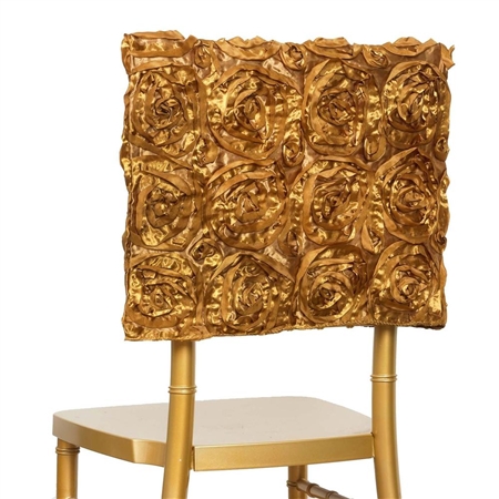 Grandiose Rosette Chair Caps (Square-Top) – Gold