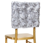 Grandiose Rosette Chair Caps (Square-Top) – Silver