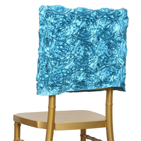 Grandiose Rosette Chair Caps (Square-Top) – Turquoise