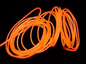 15 FT. String Lights  Party Trail  - Sound-Activated EL LED Orange