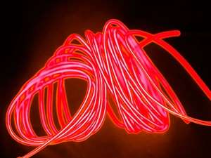 15 FT. String Lights  Party Trail  - Sound-Activated EL LED Red