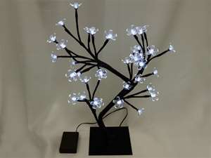 2 x Cherry Blossom LED Trees White